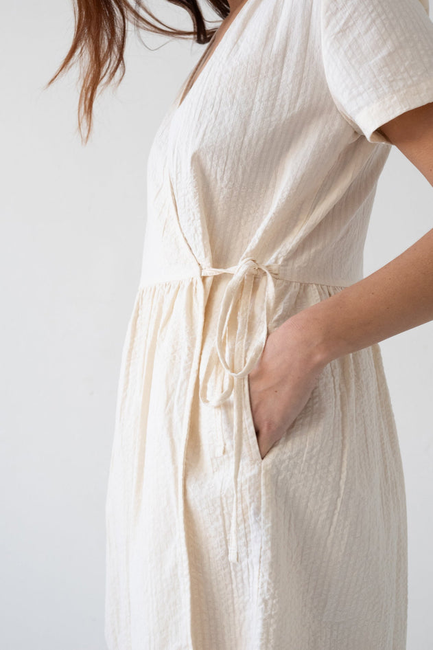 Benoit Beige Wrap Dress Off-White