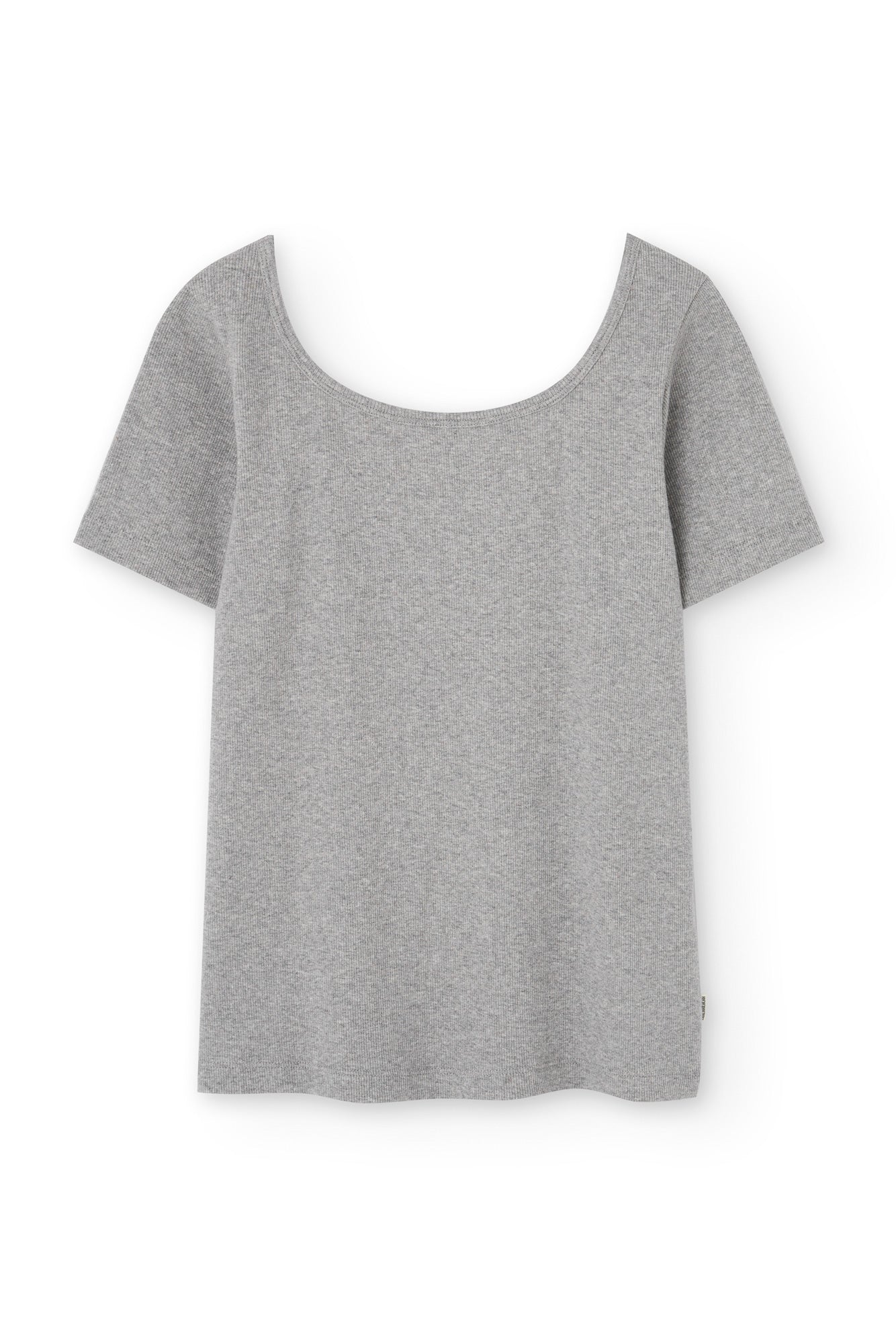 Brooke Short Sleeve Boat Neck T-Shirt Grey