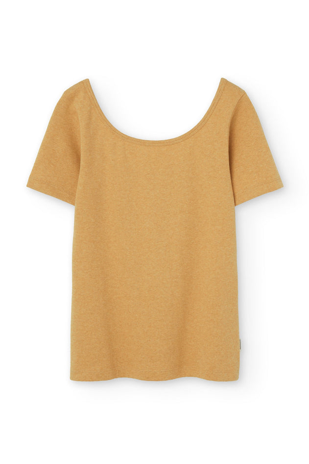 Brooke Short Sleeve Boat Neck T-Shirt Yellow