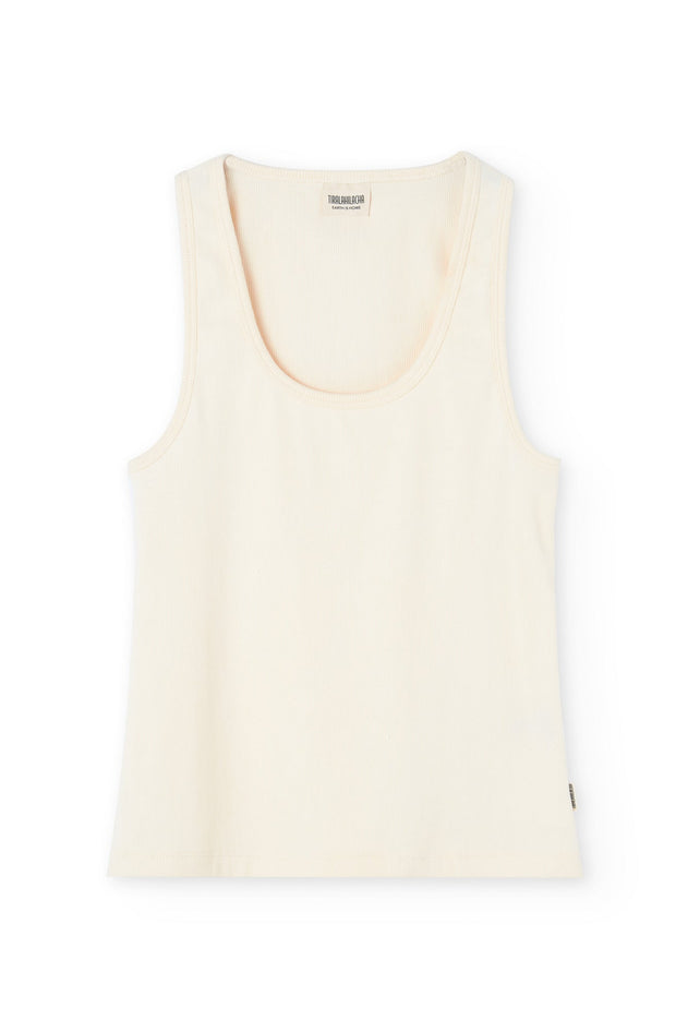 Bonnie Ribbed Tank Top White