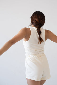 Bonnie Ribbed Tank Top White