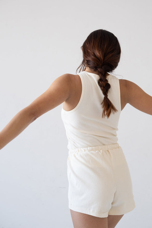 Bonnie Ribbed Tank Top White