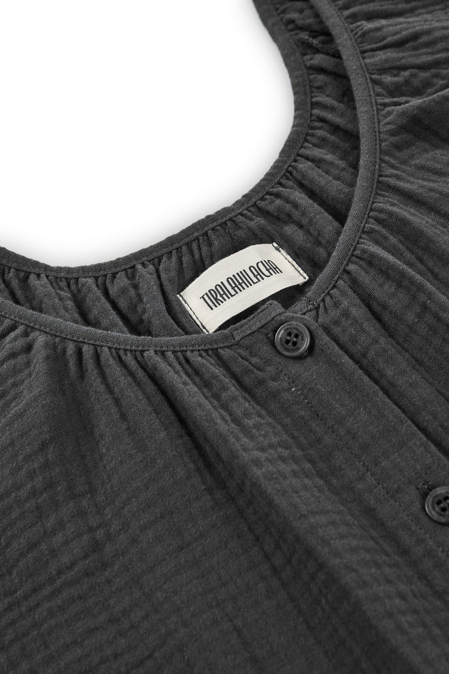 Blanche Muslin Top Black