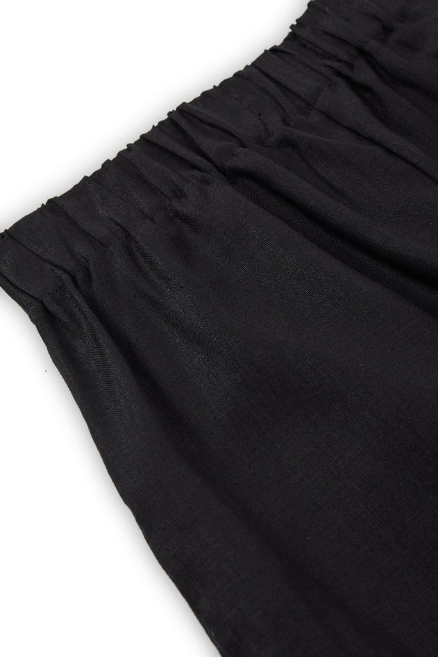 Bijoux Linen Pleated Trousers Black
