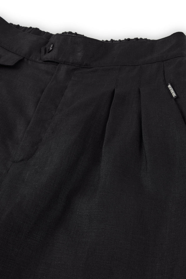 Bijoux Linen Pleated Trousers Black
