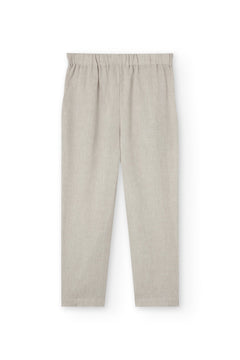 Bijoux Linen Pleated Trousers Beige