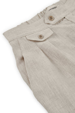 Bijoux Linen Pleated Trousers Beige