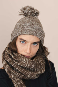 The Hemp Wool Bobble Beanie  Brown