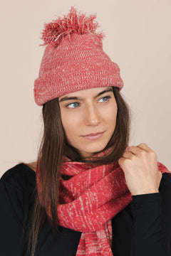 The Hemp Wool Bobble Beanie  Pink