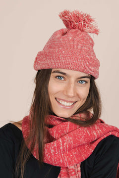 The Hemp Wool Bobble Beanie  Pink