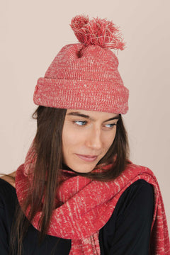 The Hemp Wool Bobble Beanie  Pink