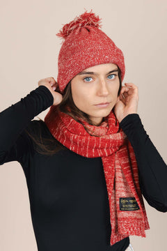 The Hemp Wool Bobble Beanie Red