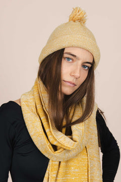 The Hemp Wool Bobble Beanie  Yellow