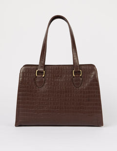 Blair Bag Chocolate Croco Print Leather