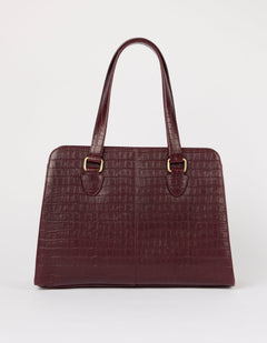 Blair Bag Dark Cherry Croco Print Leather