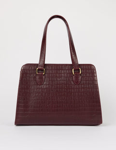 Blair Bag Dark Cherry Croco Print Leather