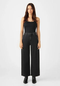 Blink Wide Cropped Jeans Black Denim
