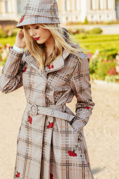 Double Breasted Coat with Front Pleats Blush of the Crown Beige