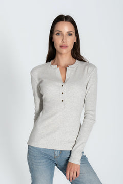 Snappy Longsleeve Top Grey Melange