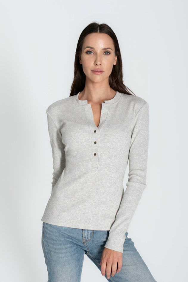 Snappy Longsleeve Top Grey Melange