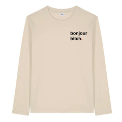 Bonjour Long Sleeve T-Shirt Beige