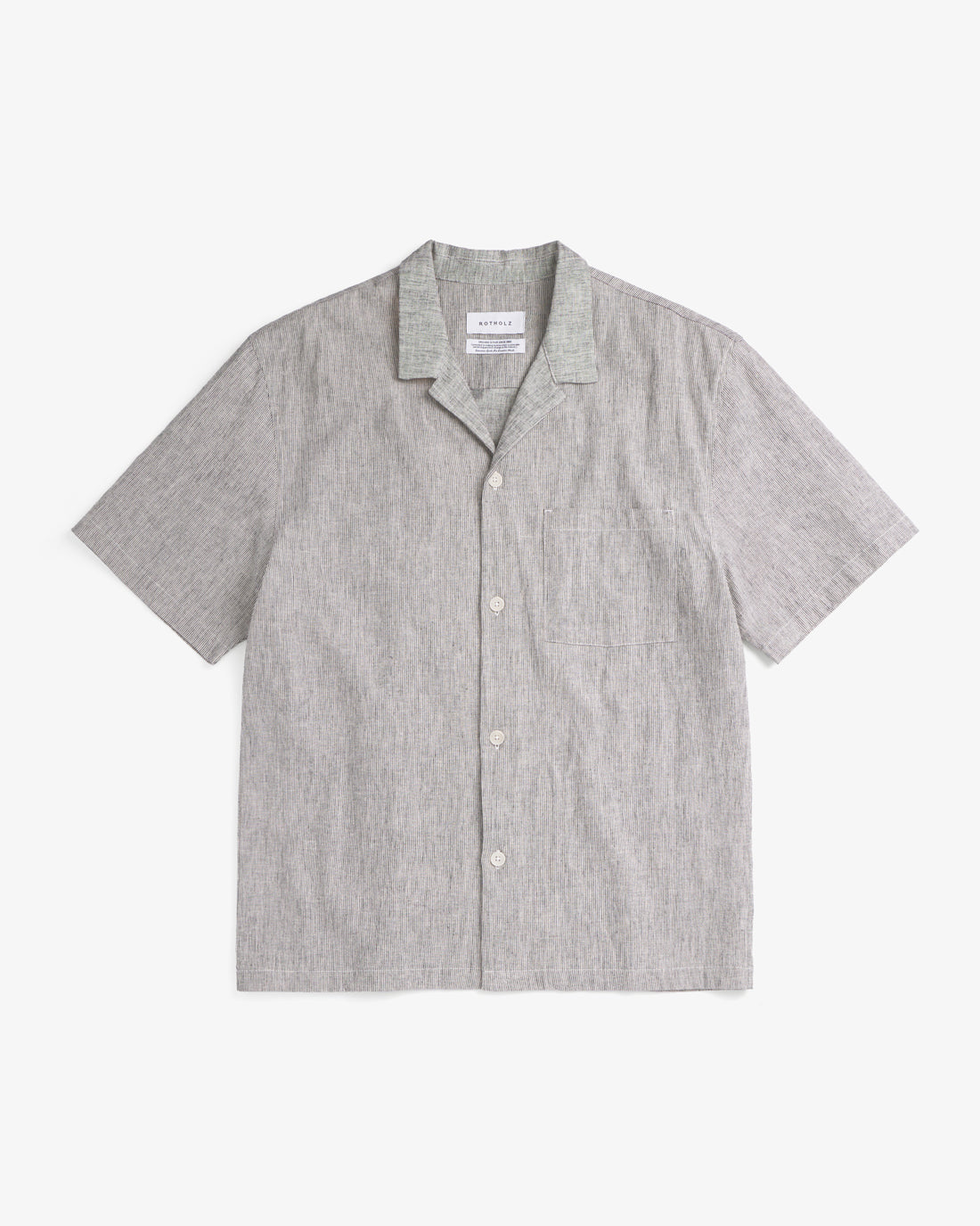 Bowling Shirt Grey Micro Stripe