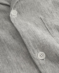 Bowling Shirt Grey Micro Stripe