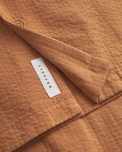 Bowling Shirt Seersucker Caramel Brown