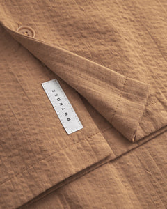 Bowling Shirt Seersucker Caramel Brown