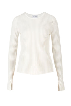 Brera Ribbed Long-Sleeve Top White