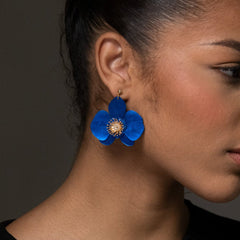 Butterfly Orchid Stud Earrings Blue