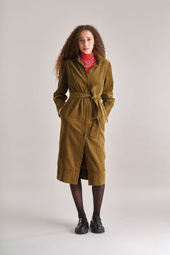 HARITTI Organic Cotton Cord Dress - Olive