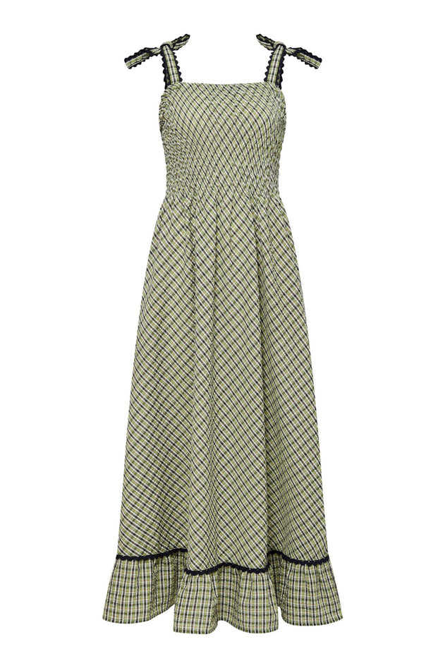 Hoya Cotton Dress Check Green