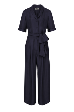 Planet Rayon Jumpsuit Navy Blue