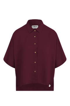 Kimono Linen Shirt Berry Red
