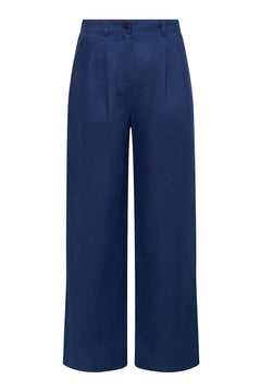 Lion Linen Trousers Navy Blue