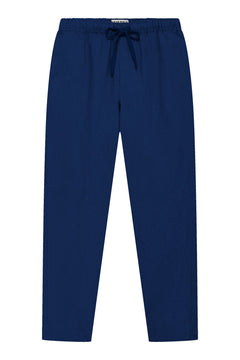 August Linen Trouser Navy Blue