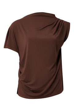 Cate Modal Jersey Top Chocolate