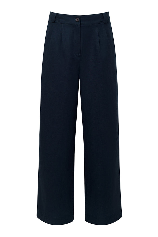 Mira Tencel Linen Blend Trouser Navy