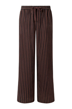 Beach Organic Cotton Print Trousers Brown Stripe