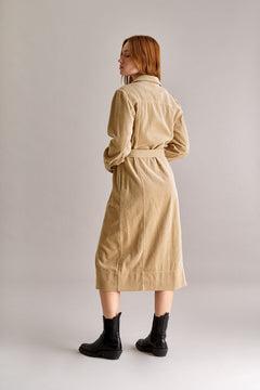 HARITTI Organic Cotton Cord Dress - Croissant