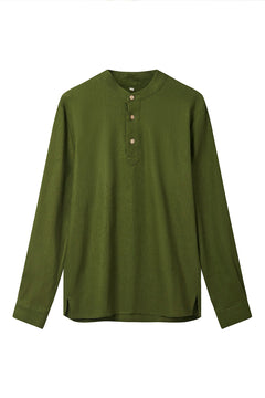 Elijah Linen/Cotton Shirt Khaki