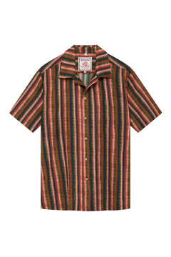 Spindrift Cotton Shirt Weave Stripe Green