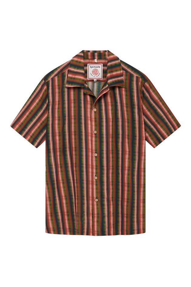 Spindrift Cotton Shirt Weave Stripe Green