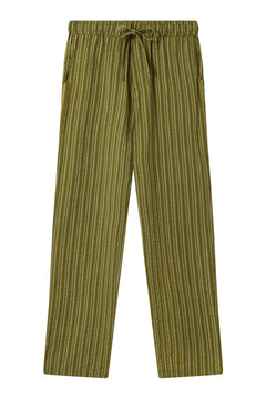 Joshua Organic Cotton Trousers Green Stripe