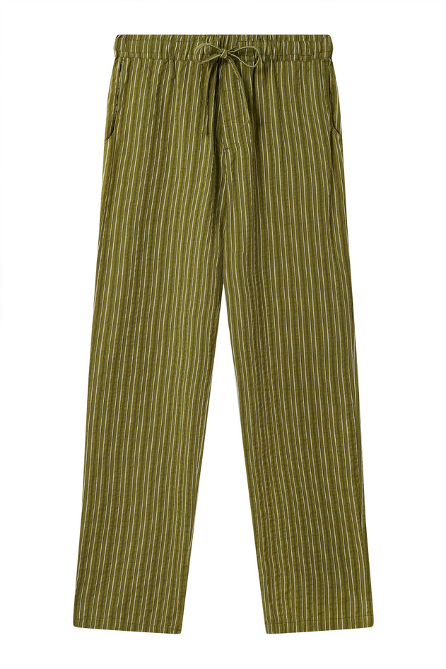 Joshua Organic Cotton Trousers Green Stripe