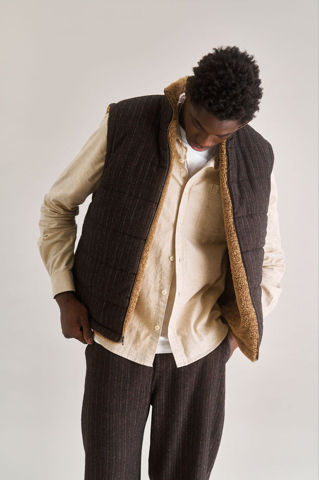 CHRIS Reversable Fleece Gillet - Mink