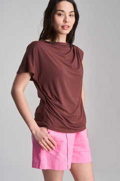Cate Modal Jersey Top Chocolate