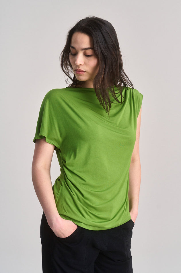 Cate Modal Jersey Top Green