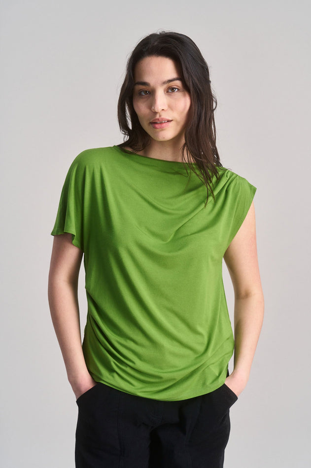 Cate Modal Jersey Top Green